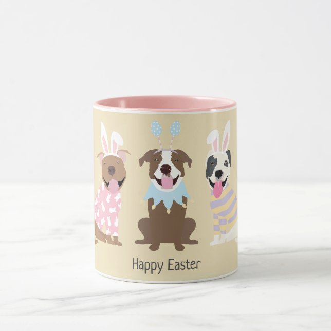 Caneca Felz pascoa americano Pit Bull Terrier Dogs (Centro)
