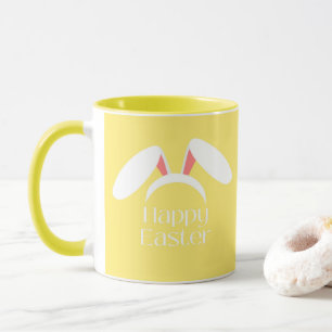 Caneca Felz pascoa branco coelho