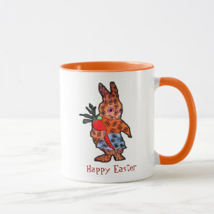 Caneca Felz pascoa de ilustração fofinha de coelhinho