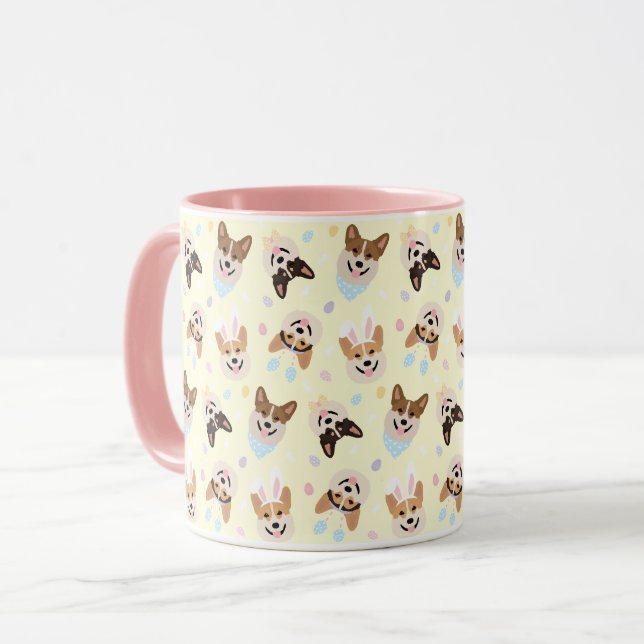 Caneca Felz pascoa Pembroke Welsh Corgi (Frente Esquerda)