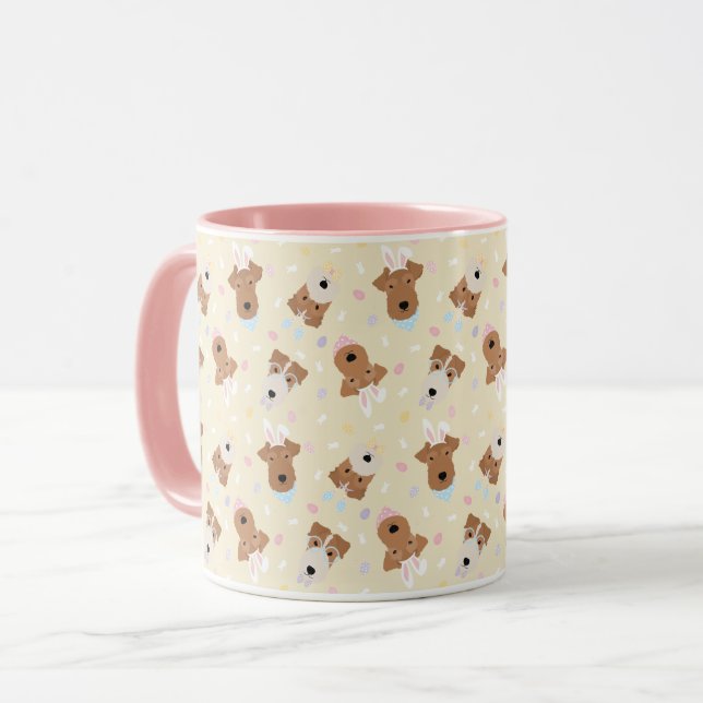 Caneca Felz pascoa Welsh Terrier Dogs (Frente Esquerda)