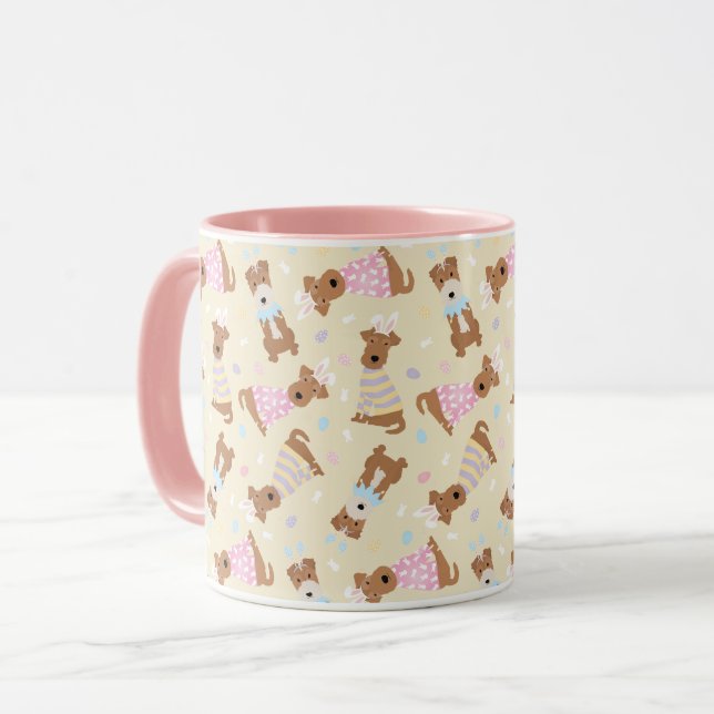 Caneca Felz pascoa Welsh Terrier Dogs (Frente Esquerda)