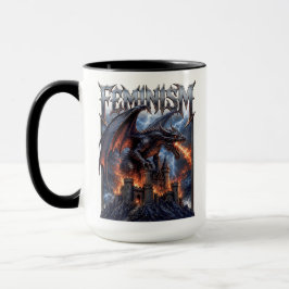 Caneca Feminismo Dragão Queimando Castelo Esmaga O Patria
