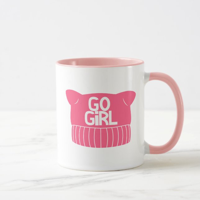 Caneca Feminista rosa, o Knit de Pussy (Direita)