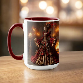 Caneca Fênix Fire Queen Steampunk Victorunk Industrial