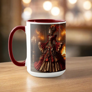 Caneca Fênix Fire Queen Steampunk Victorunk Industrial