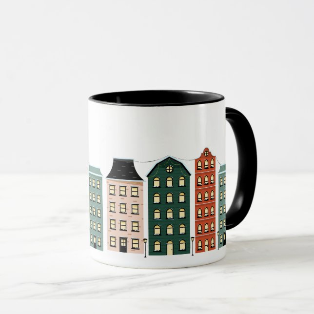 Caneca Feriado de Cidade de Natal Moderno (Frente Esquerda)