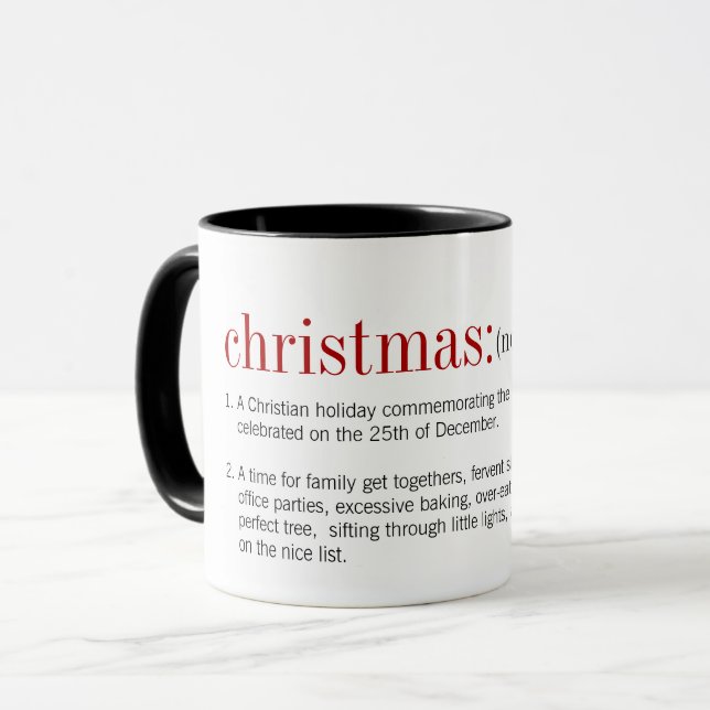 Caneca Feriado de Definição de Natal (Frente Esquerda)