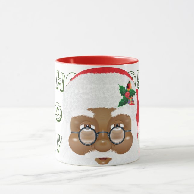 Caneca Feriado de Natal afro-americano Santa Claus (Centro)