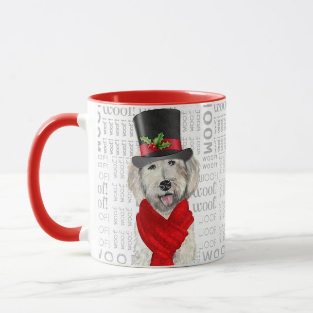 Caneca Feriado de Natal ao Longo do Cachorro Amarelo (Esquerda)