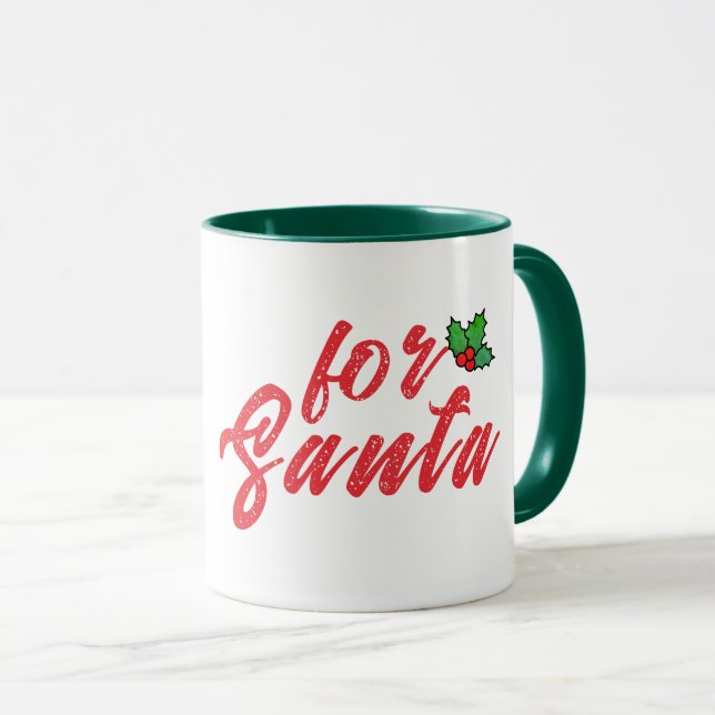 Caneca Feriado de Natal Dando Mug, Vermelho Festivo e Hol (Frente Esquerda)