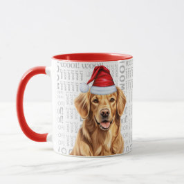 Caneca Feriado de Natal do Cachorro do Retriever de Ouro