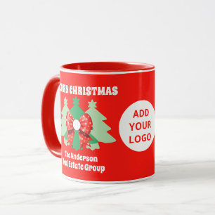 Caneca Feriado de Natal do Logotipo Empresarial Editável