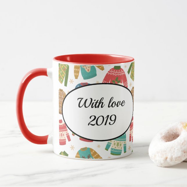 Caneca Feriado de Natal Feio, Mas Bonito E Feio (Com Donut)