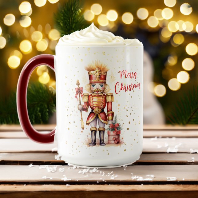 Caneca Feriado de Nutcracker Moderno do Natal (Christmas Modern Elegant Nutcracker Holiday Mug)