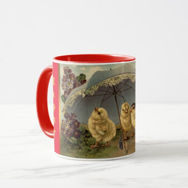 Caneca Feriado de Páscoa em Galinhas Vintage 3 (Frente Esquerda)