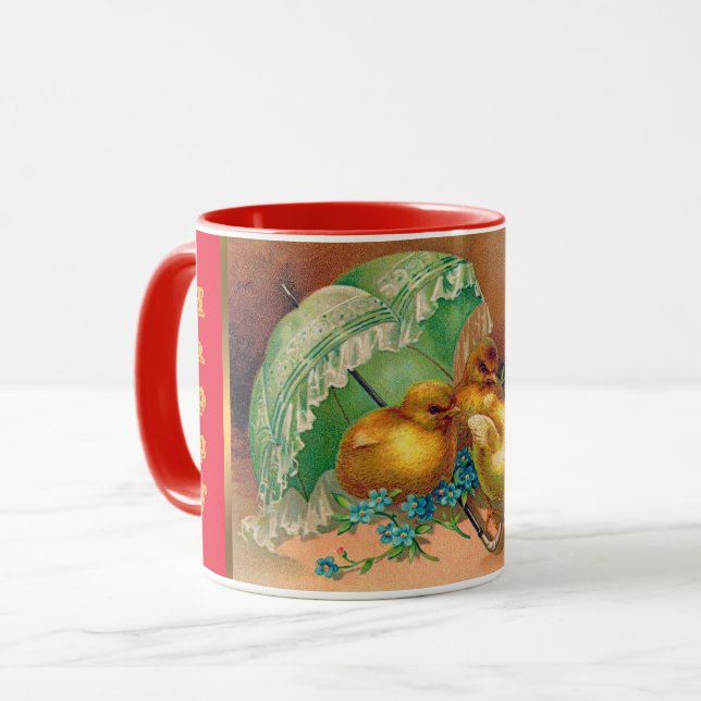 Caneca Feriado de Páscoa em Galinhas Vintage 4 (Frente Esquerda)