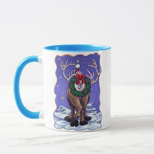 Caneca Feriado de Reindeer Festivo de Cabeças (Esquerda)