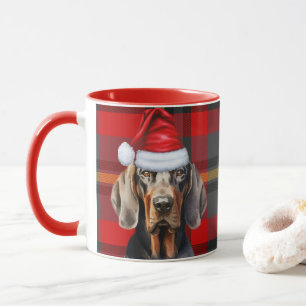 Caneca Feriado do Cão Lover Vermelho Xadrez Negra do Cão