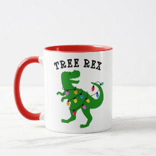 Caneca Feriado do Dinossauro da Árvore Árvore de Natal 