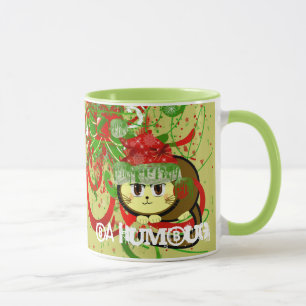Caneca Feriado do Natal do Grunge do gato do gatinho da