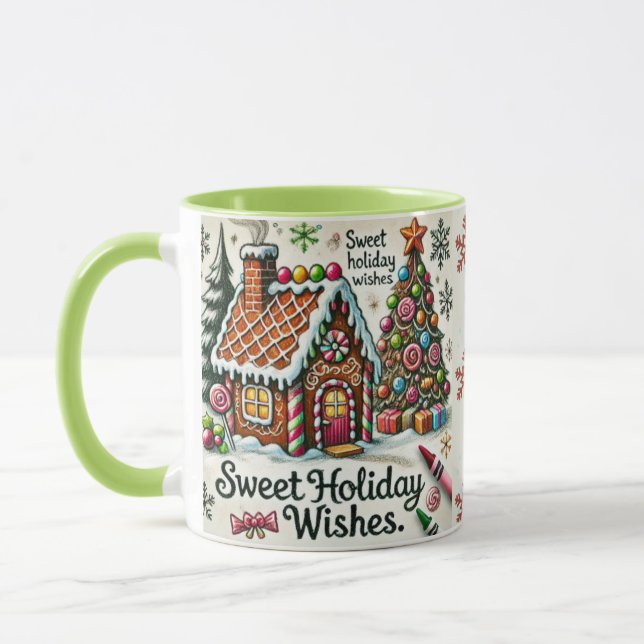 Caneca Feriado Doce Deseja Casa Doce e Neve (Esquerda)