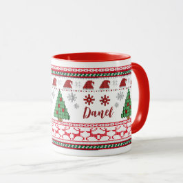 Caneca Feriado Engraçado de tricô de inverno
