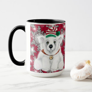 Caneca Feriado festivo e bonito Floco de neve de ursos po