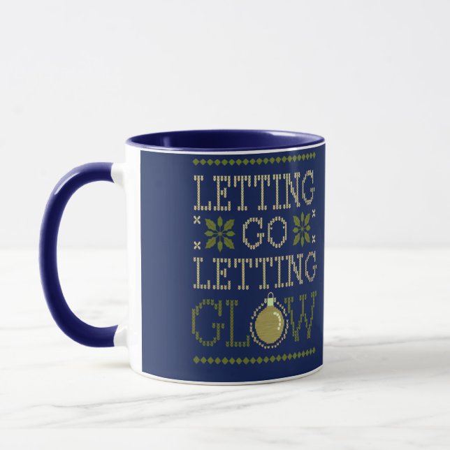 Caneca Feriado Personalizado "Letting Go, Letting Glow" (Esquerda)