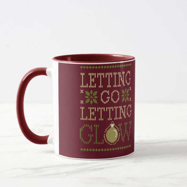 Caneca Feriado Personalizado "Letting Go, Letting Glow" (Esquerda)