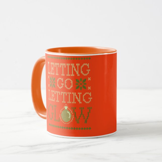 Caneca Feriado Personalizado "Letting Go, Letting Glow" (Frente Esquerda)