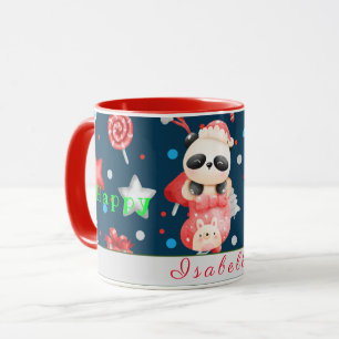 Caneca Feriados de Panda Personalizar Texto e Nome