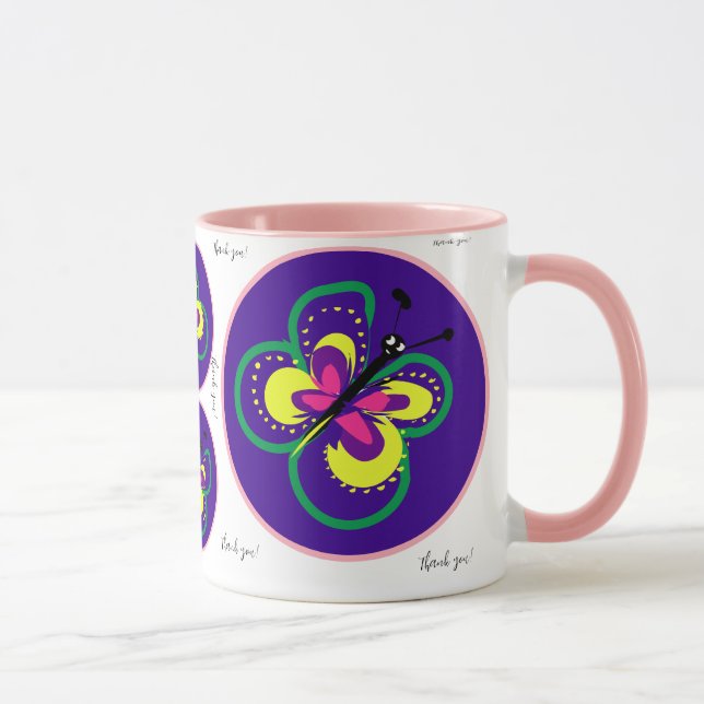 Caneca Feriados Felizes da Borboleta Obrigado Coffee Mug (Direita)