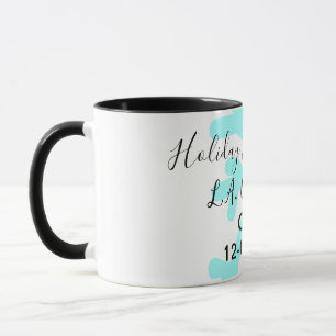 Caneca Férias de flocos de neve azuis casa de acampamento