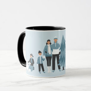Caneca Férias de Natal da Família de Invernos