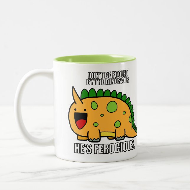 Caneca feroz bonito do dinossauro RAWR Meme (Esquerda)