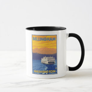 Caneca Ferry and Mountain - Bellingham, Washington
