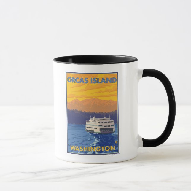 Caneca Ferry and Mountain - Ilha de Orcas, Washington (Direita)