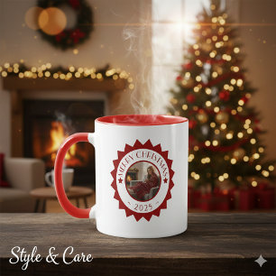 Caneca Festa Alegre Natal Personalizado Foto Texto Festa