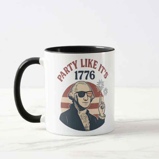 Caneca Festa como é 1776 - Retro George Washington Des (Esquerda)
