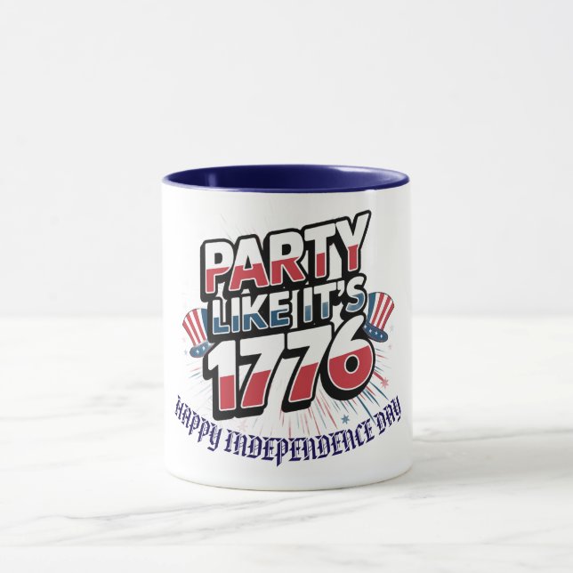 Caneca "Festa como se fosse 1776" Personalizado de Celeb  (Centro)