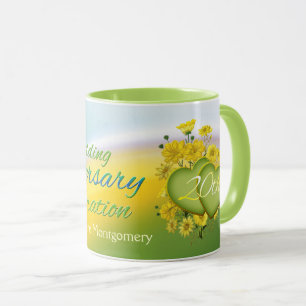 Caneca Festa de 20 de Casamento de Wildflower Hearding