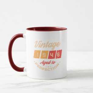 Caneca Festa de aniversário de 80 anos personalizada vint