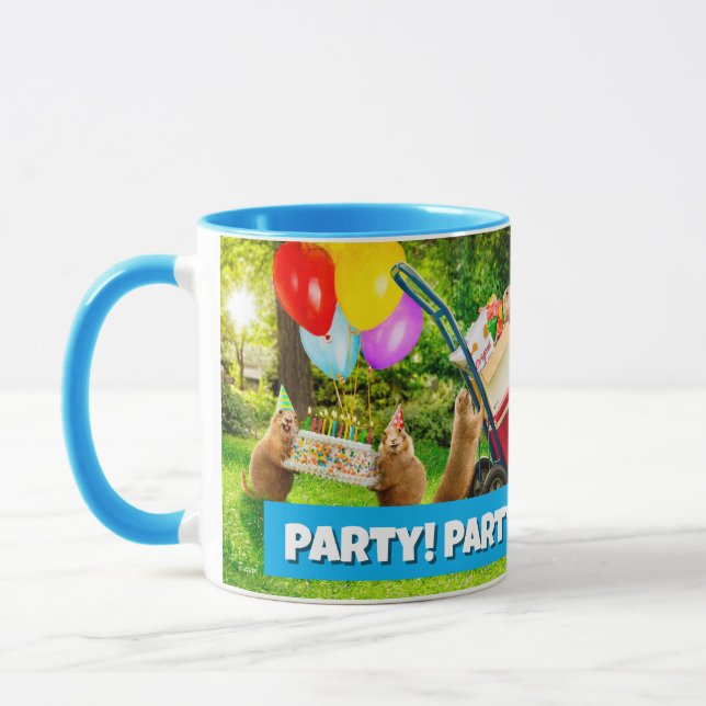 Caneca Festa de Aniversário do Cão da Pradaria (Esquerda)