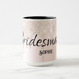 Caneca Festa de casamento Nome da Rosa claro Glitter Mug