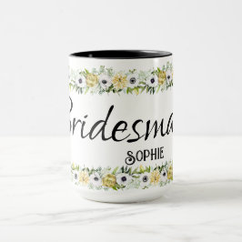 Caneca Festa de casamento Yellow Floral Mug