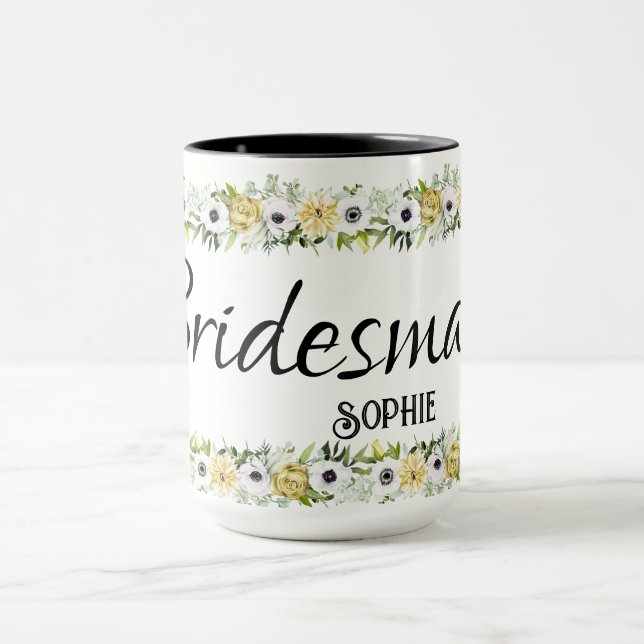 Caneca Festa de casamento Yellow Floral Mug (Centro)