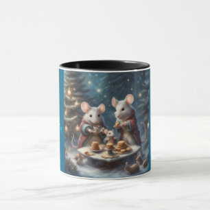 Caneca Festa de chá dos ratos caprichosos no Natal