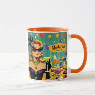 Caneca Festa de Cocktail Retro Mardi Gras dos Anos 50