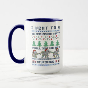 Caneca Festa de Elefante Branco Piada de Natal Feia e Eng
